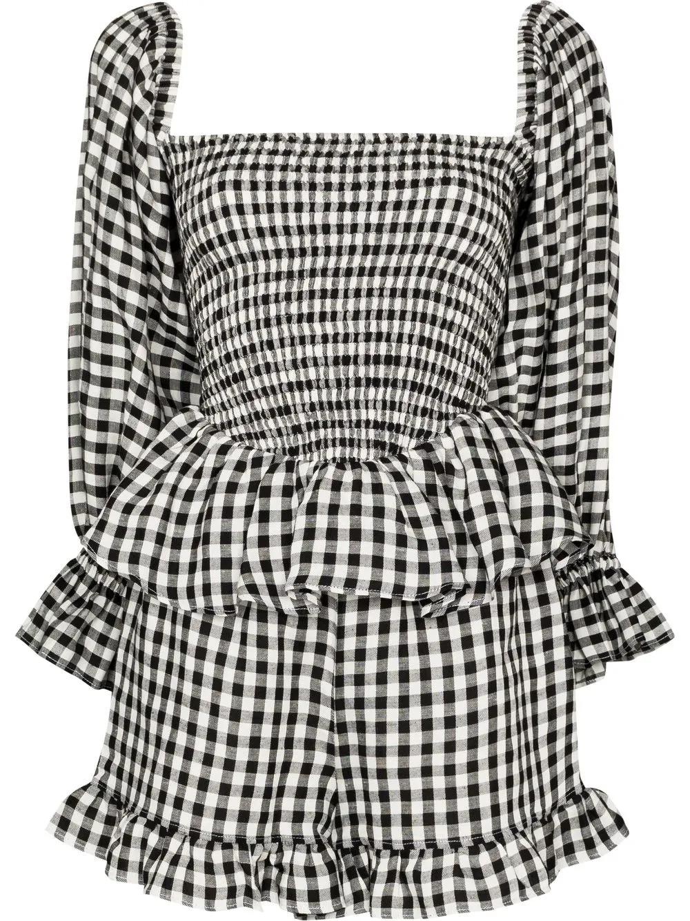 

Sleeper Atlanta gingham-print lounge set - Black