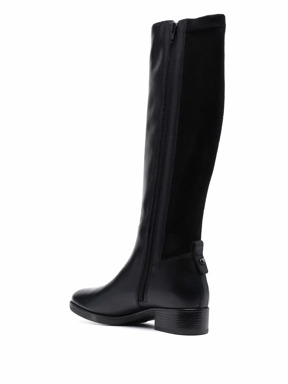 Geox Calf-high Leather Boots In Black