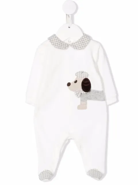 Shop Colorichiari Dog Embroidered Babygrow With Express Delivery Farfetch