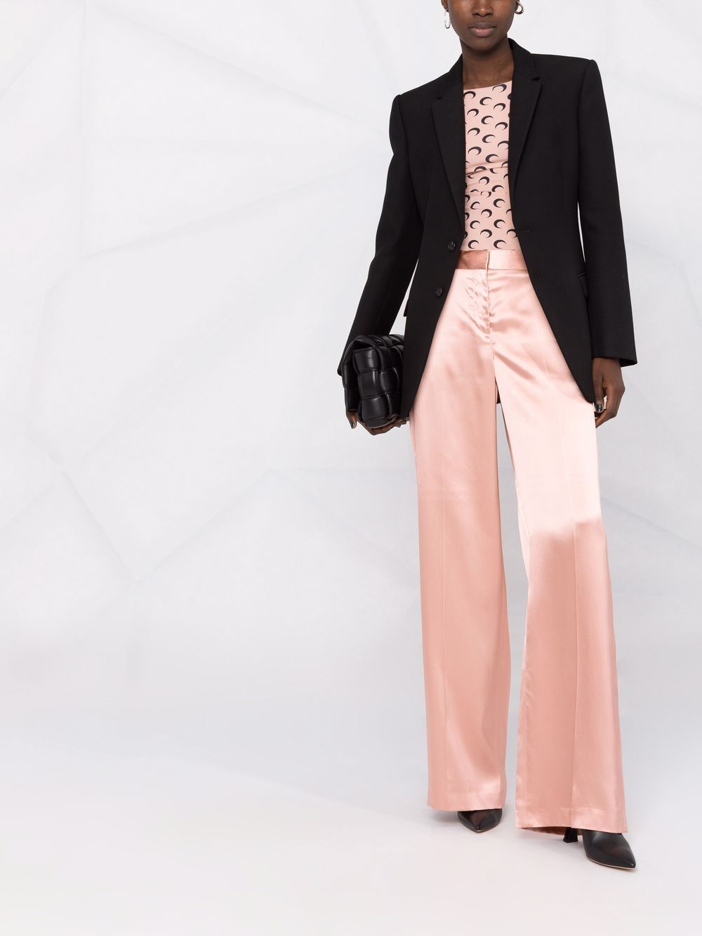 Shop Alexander Mcqueen Satin-effect Wide-leg Trousers In Pink