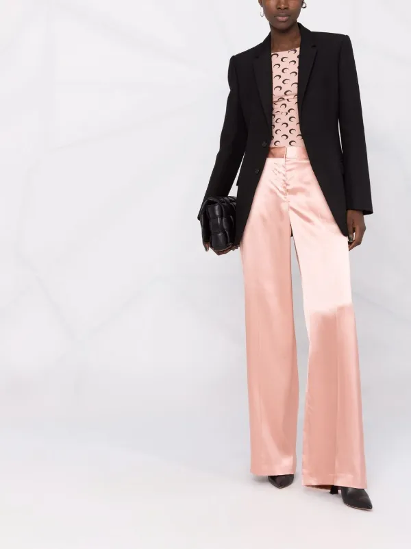 ASOS DESIGN wide leg satin pants in blush pink