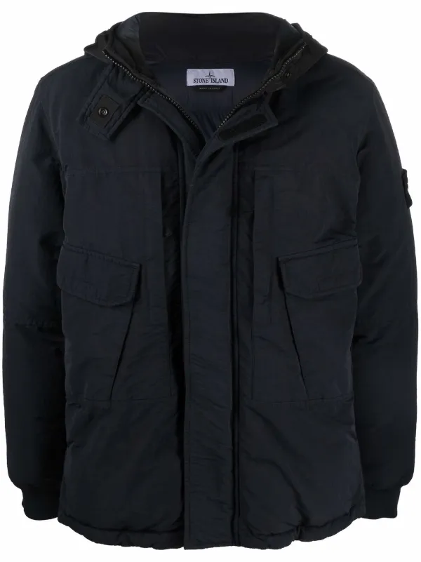 stone island hooded puffer jacket