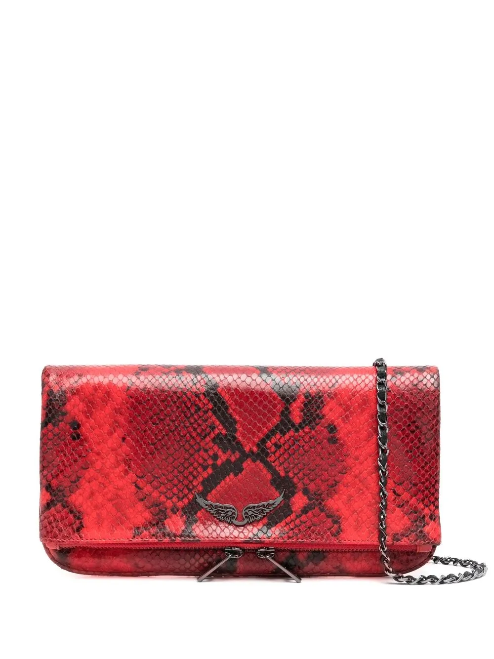 Zadig & Voltaire Rock Wild Snakeskineffect Shoulder Bag In Rot ModeSens