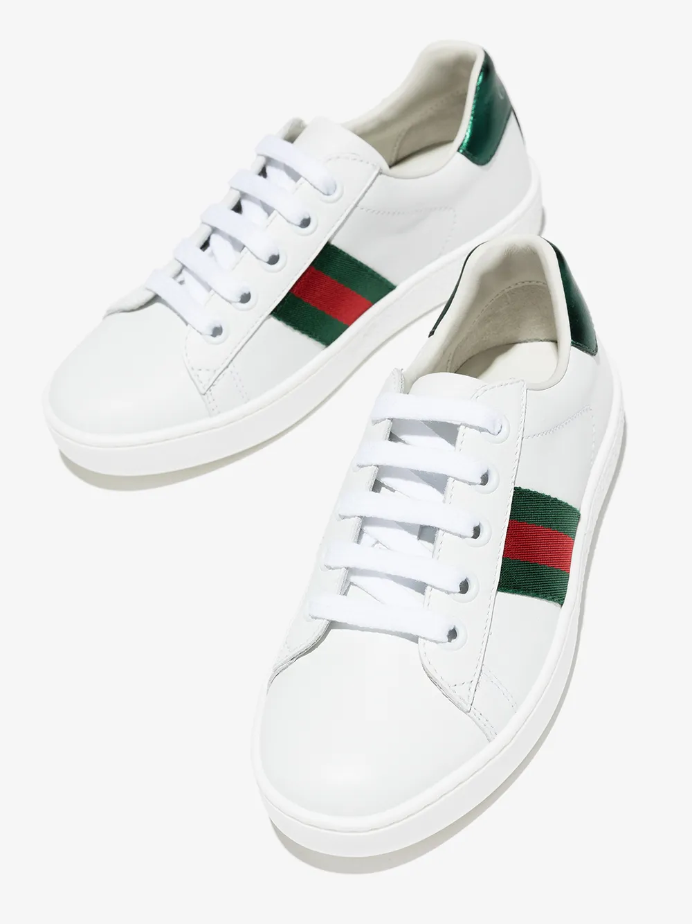 Gucci Kids Ace sneakers met webstreep - Wit