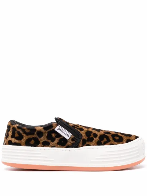 Palm Angels Tênis com estampa de leopardo