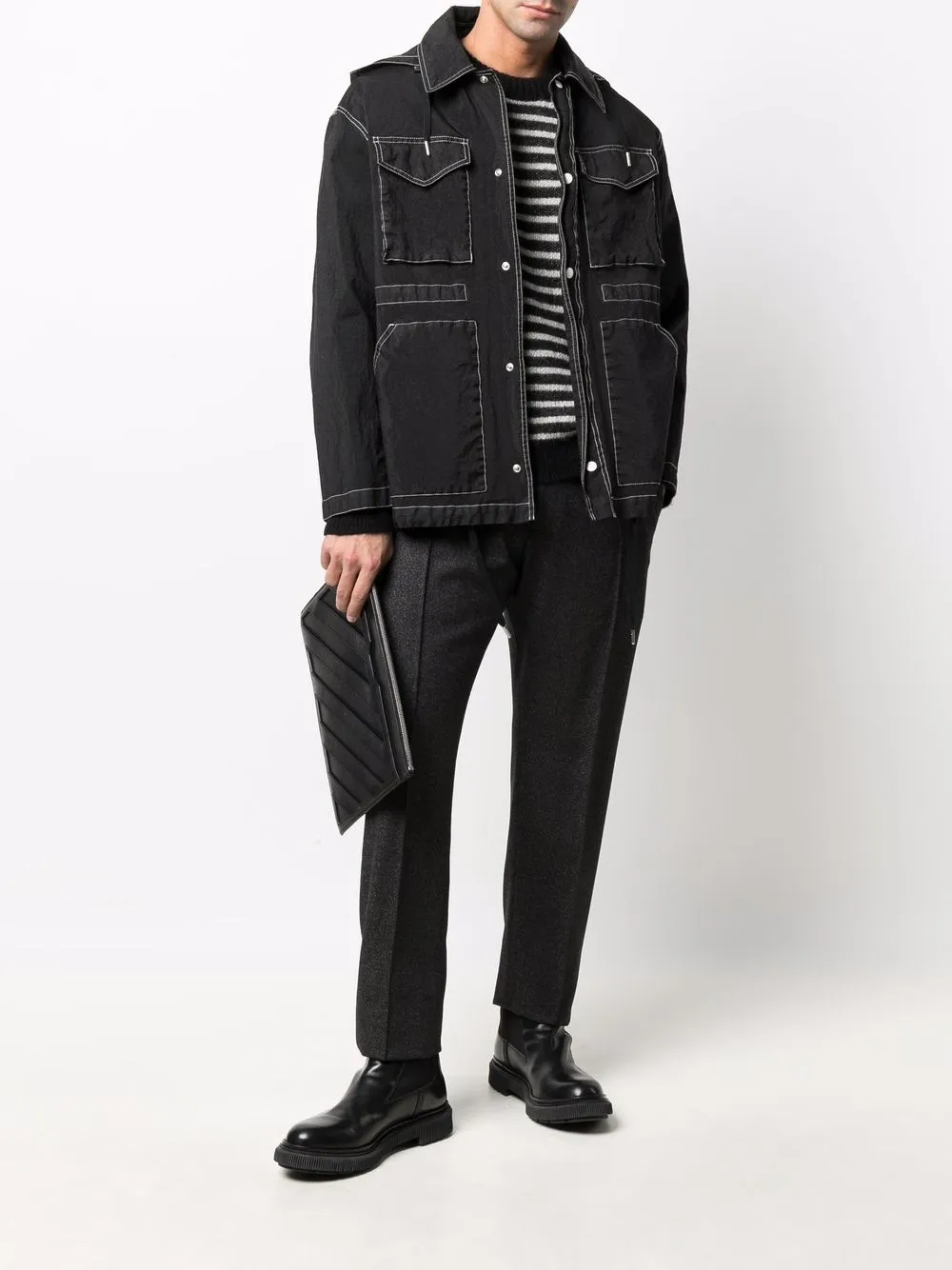 фото Emporio armani шерстяные брюки с открытыми швами