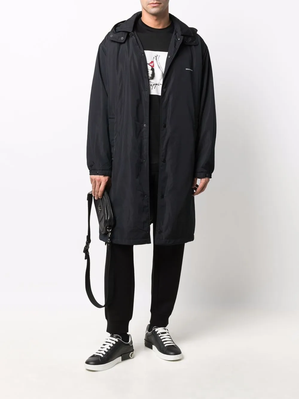 Emporio Armani Hooded Trench Coat - Farfetch