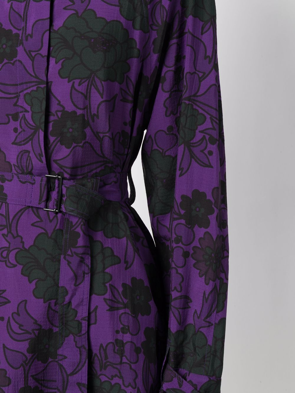 фото Christian wijnants платье-рубашка doran с поясом и цветочным принтом