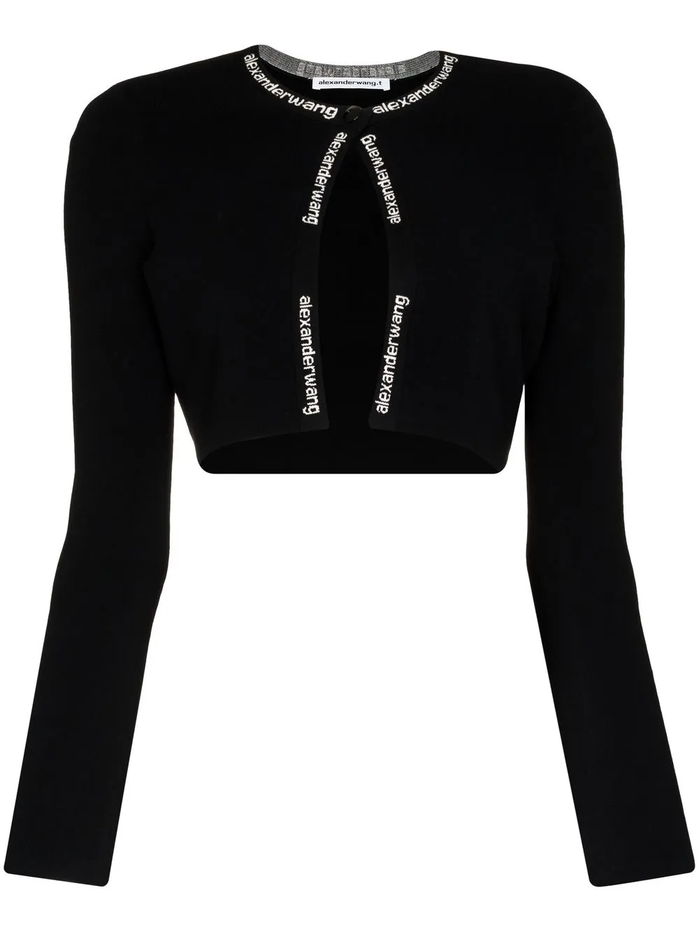 

Alexander Wang logo-trim cropped cardigan - Black