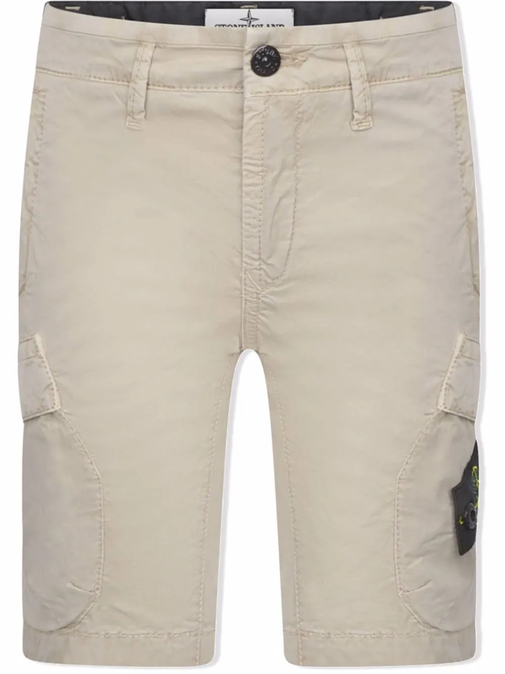 

Stone Island Junior TEEN logo-patch cotton cargo shorts - Neutrals