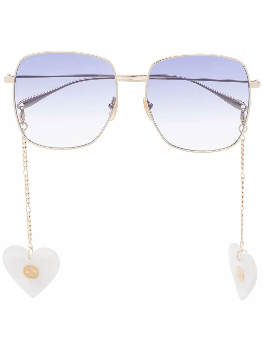 

Gucci Eyewear lentes de sol con dijes de corazones - Dorado