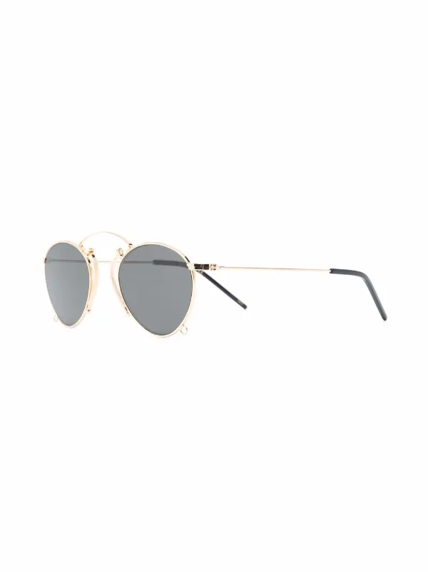 Gucci Eyewear round frame Tinted Sunglasses Gold FARFETCH AE