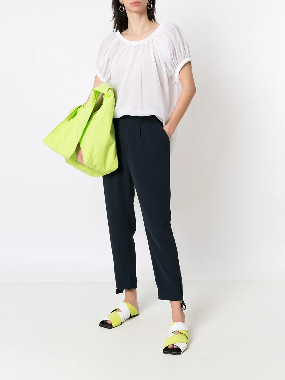 Gloria Coelho Gesmockte blouse - Wit