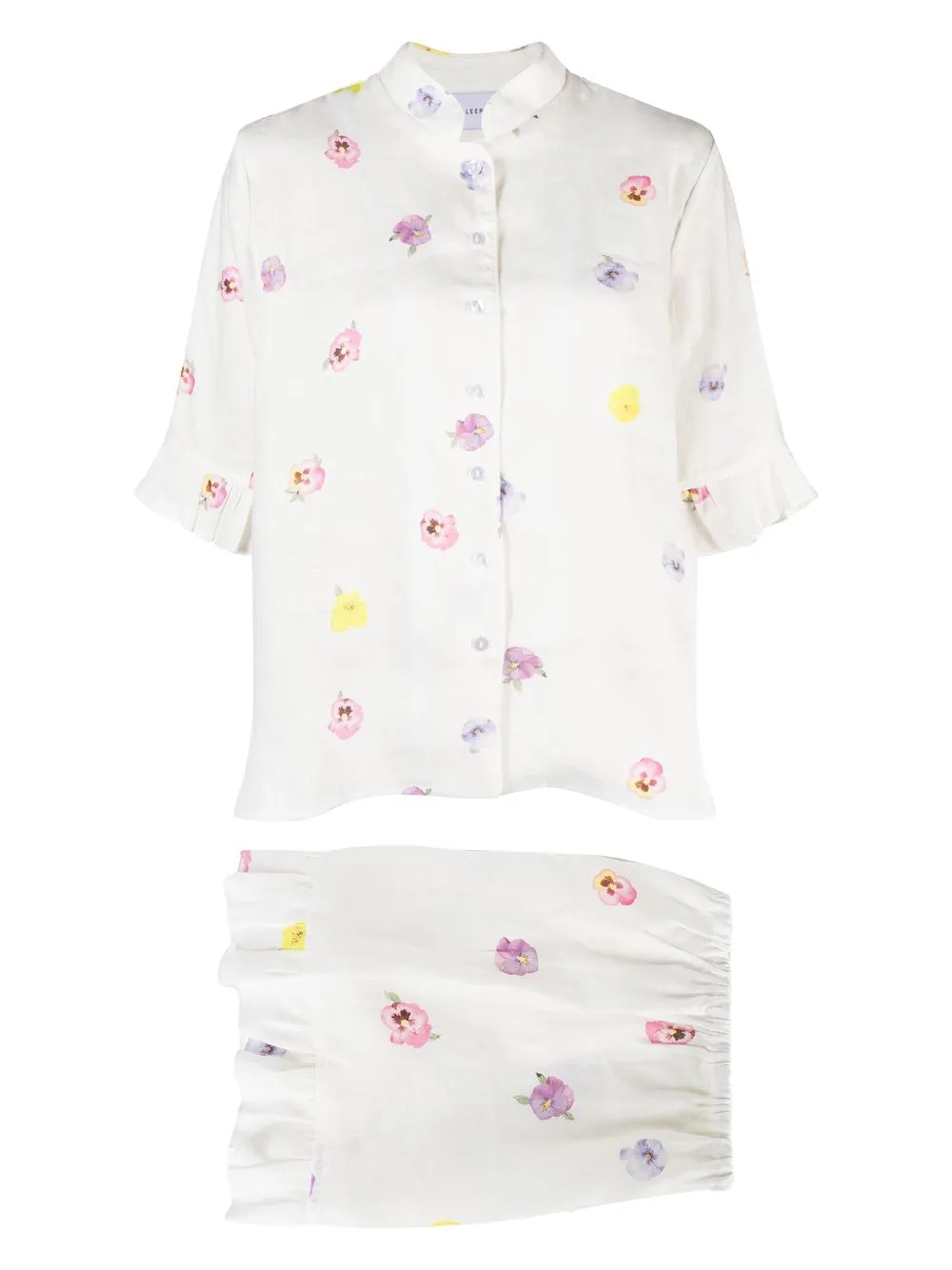 

Sleeper floral-print ruffle-trim shirt - White