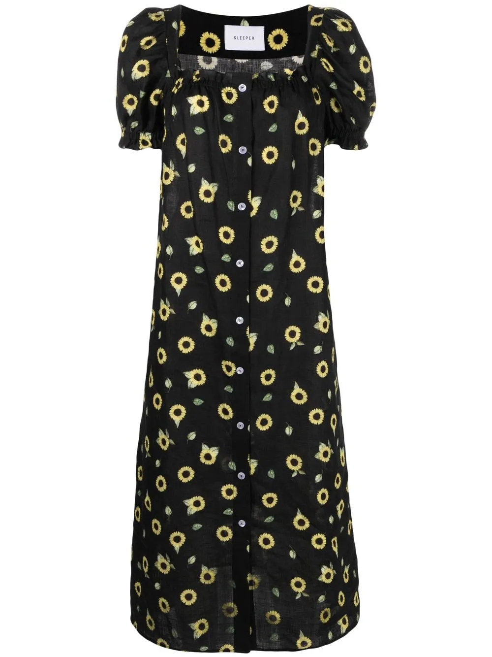 

Sleeper vestido midi con girasoles estampados - Negro