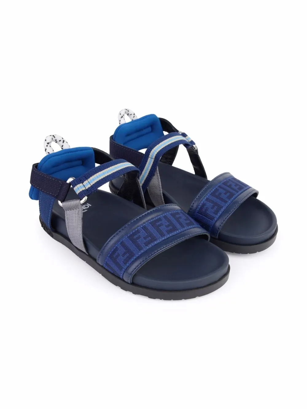 

Fendi Kids TEEN FF strap sandals - Blue