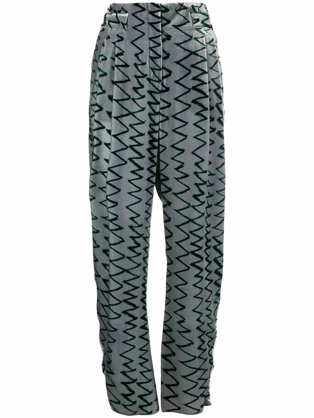 Emporio Armani zigzag-embroidered trousers | Grey | Image 1