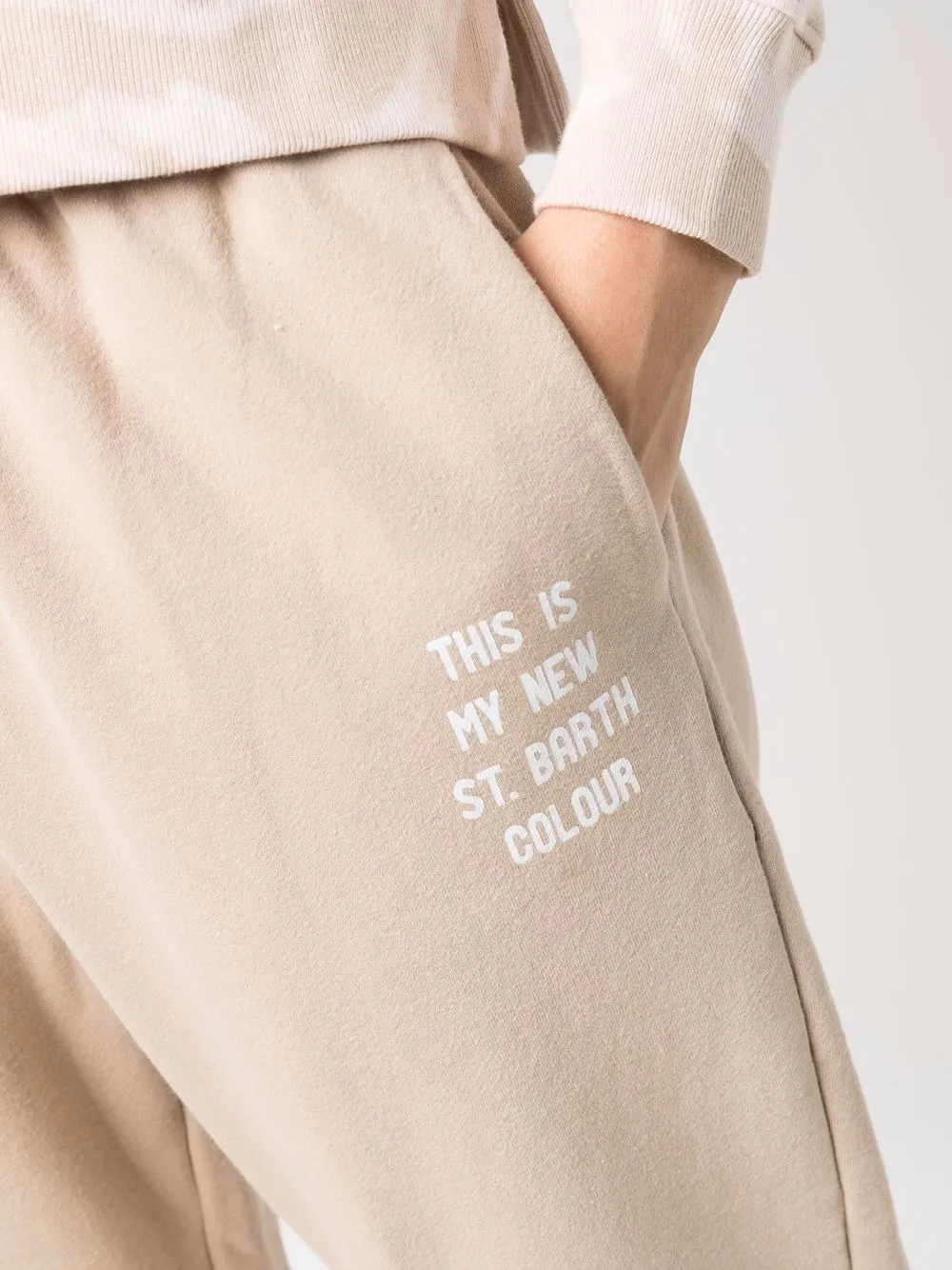 Mc2 Saint Barth Slogan-print Track Pants In Neutrals