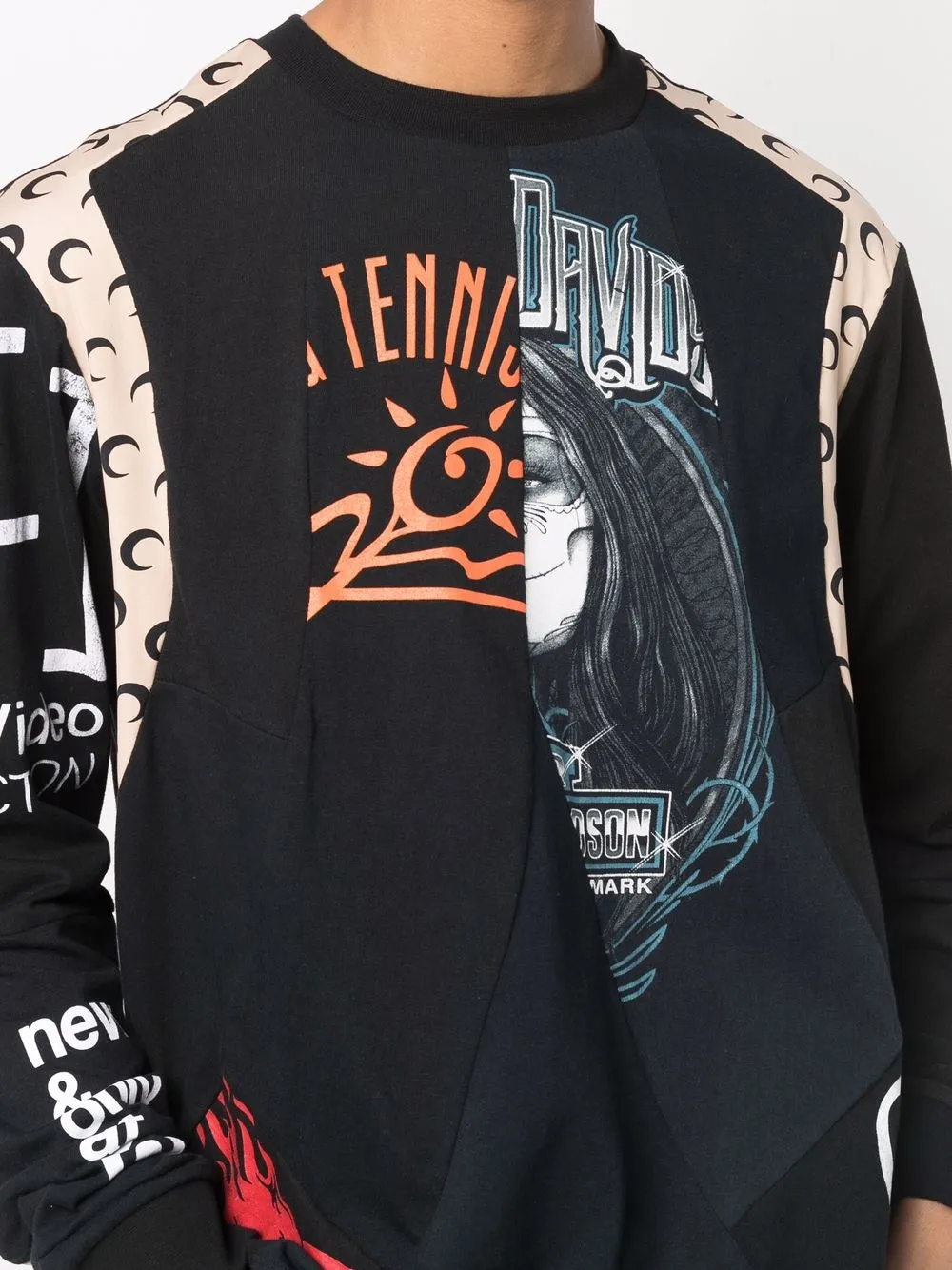 фото Marine serre футболка с длинными рукавами и графичным принтом