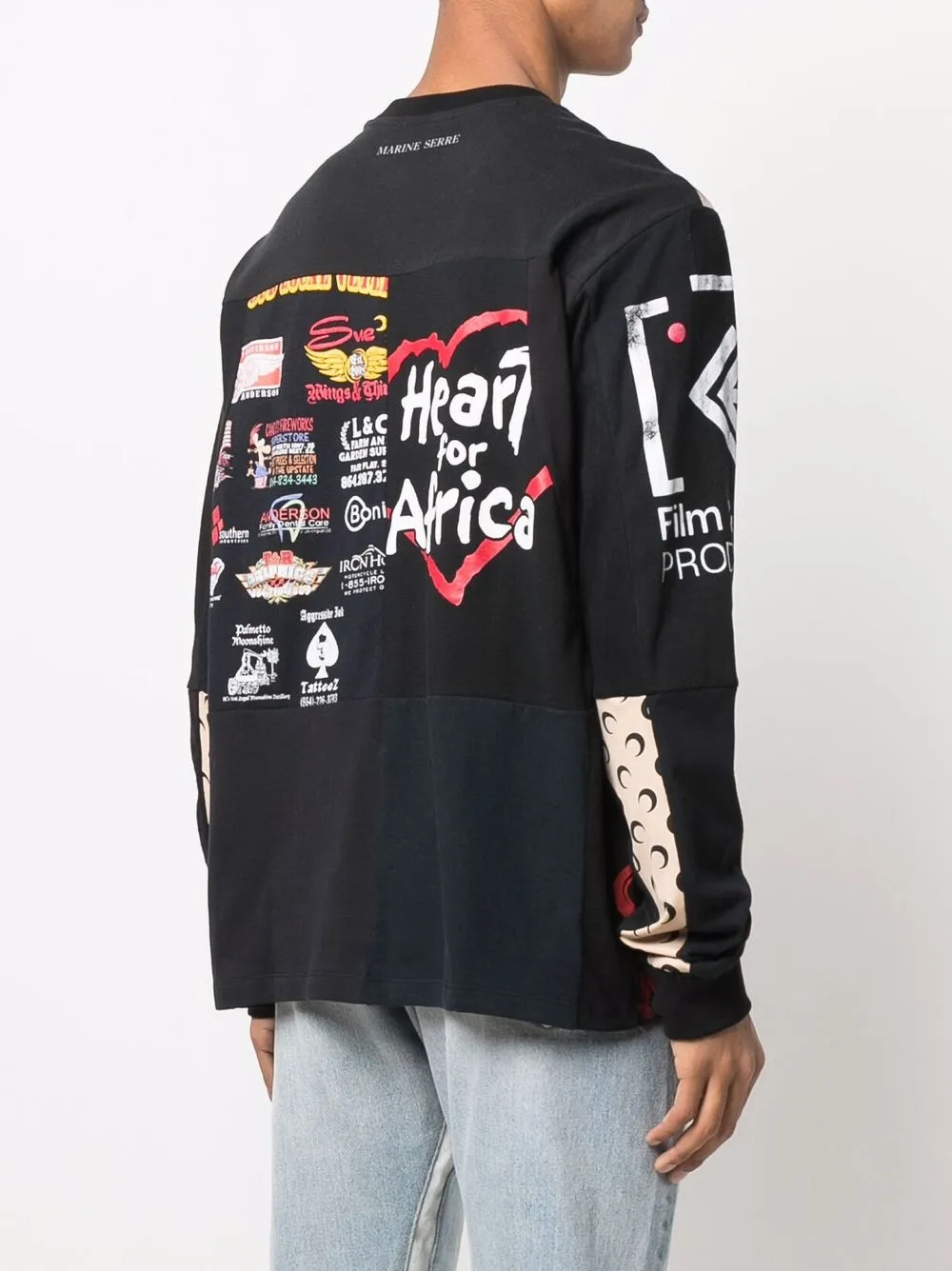 фото Marine serre футболка с длинными рукавами и графичным принтом