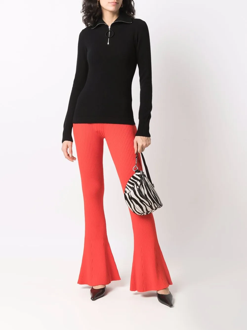 фото Olenich расклешенные брюки в рубчик