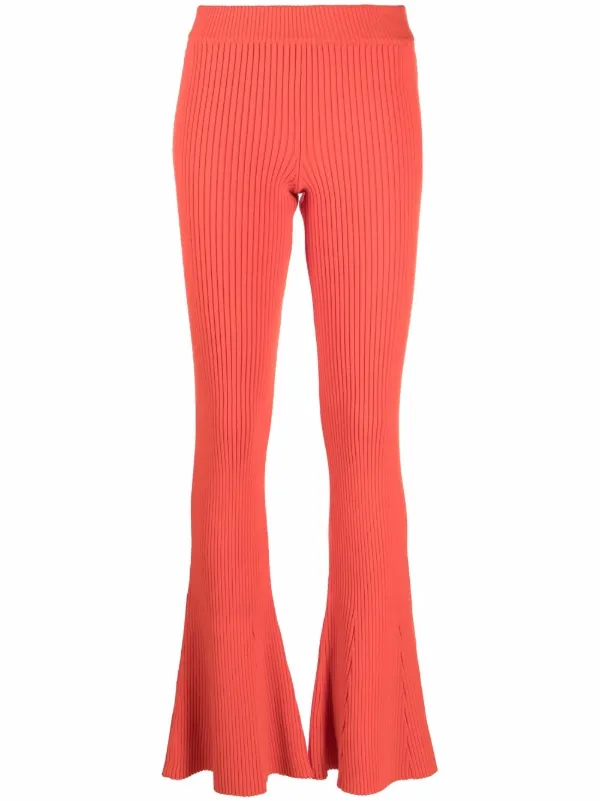 Olenich Flared ribbed-knit Trousers 