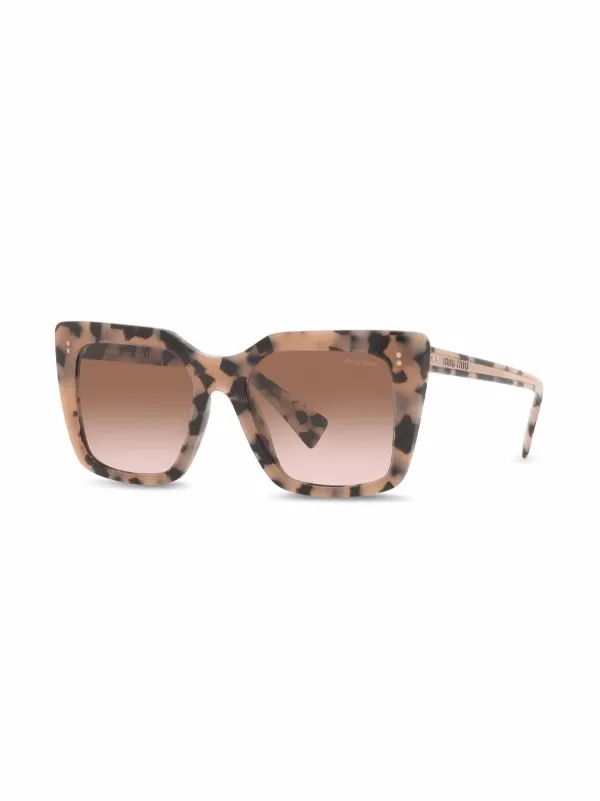 Miu Miu Eyewear Occhiali Da Sole Squadrati Tartarugati - Farfetch