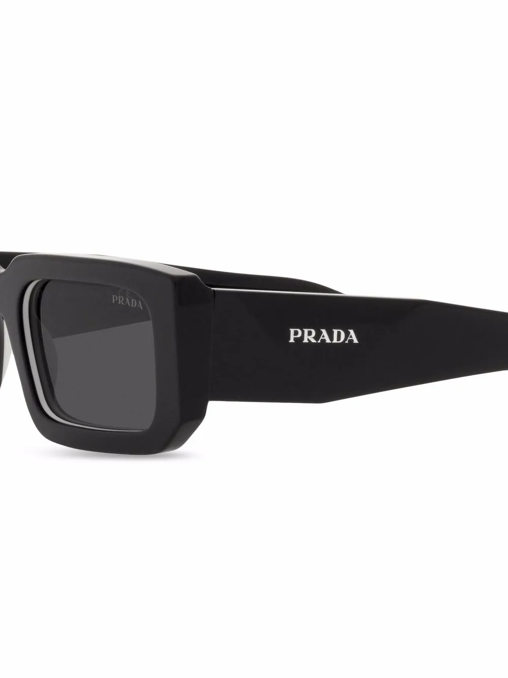 Shop Prada Pr 06ys Rectangle Frame Sunglasses In Black