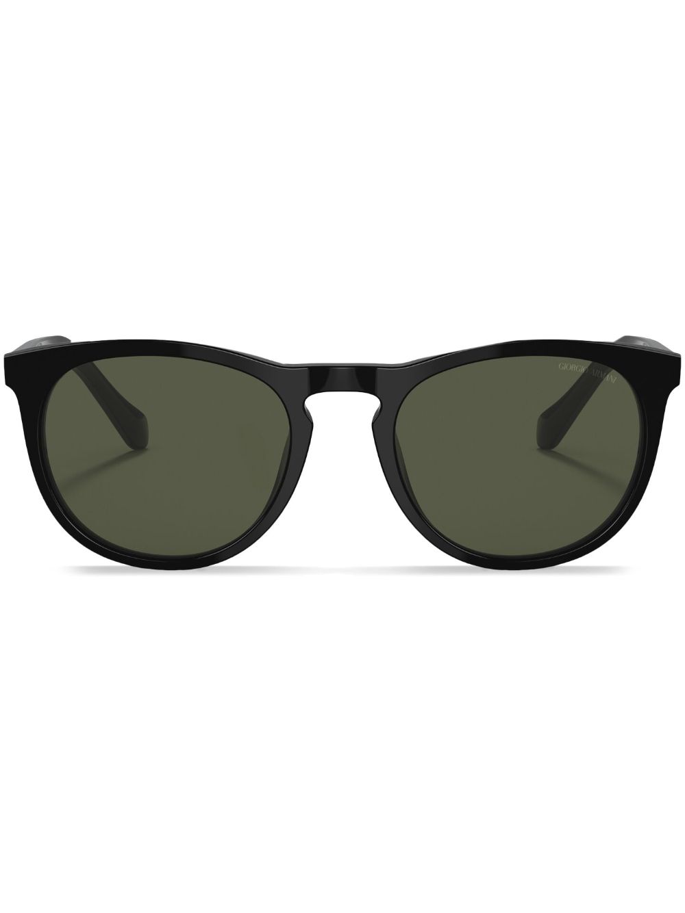 Giorgio Armani logo-print round-frame sunglasses - Black