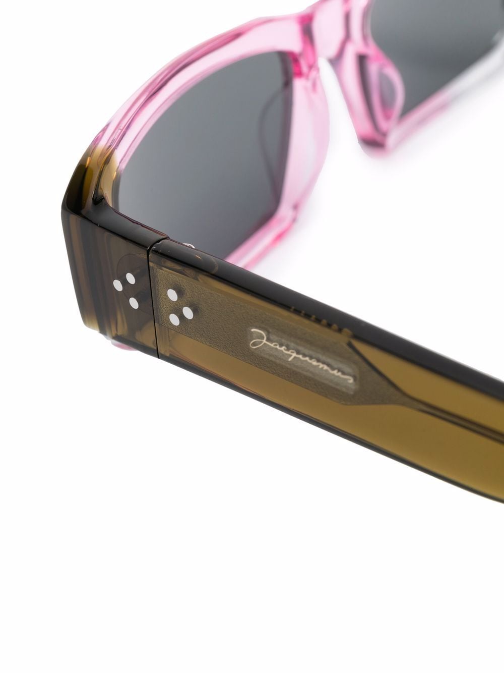 Shop Jacquemus Thin Square Frame Sunglasses In Grün