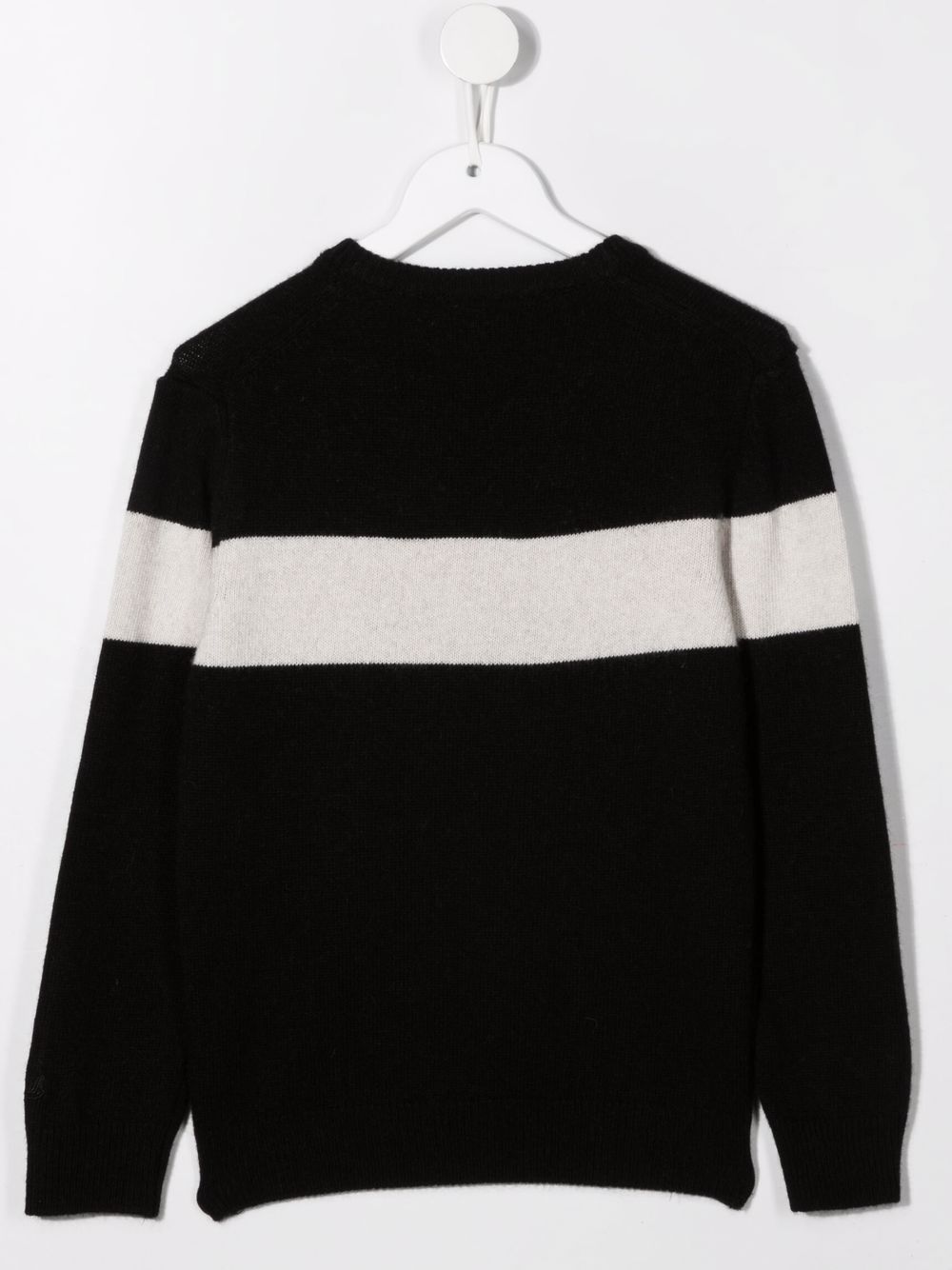 Shop Mc2 Saint Barth Logo Intarsia Knit Jumper In Black