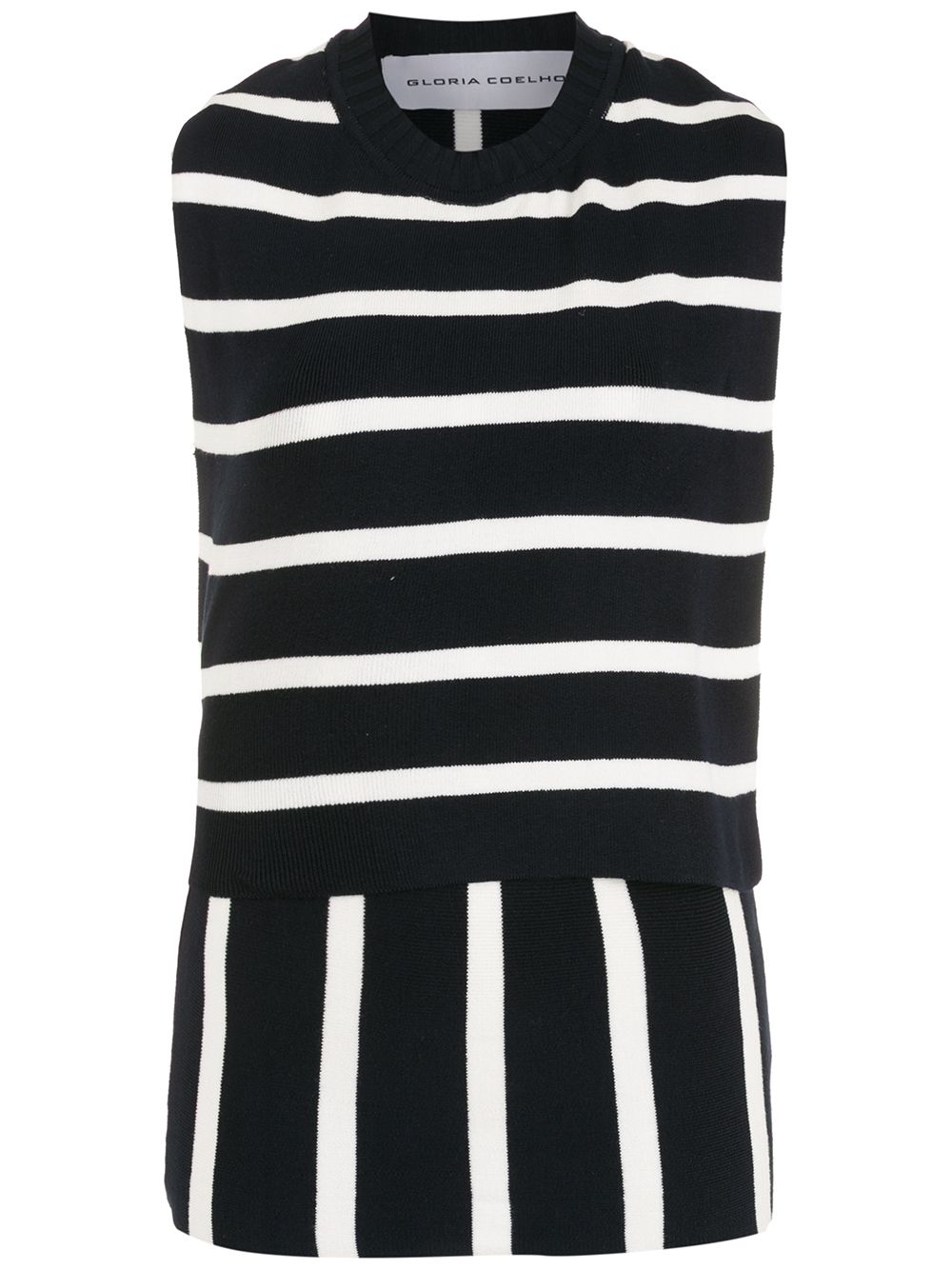 

Gloria Coelho striped tricot top - Blue