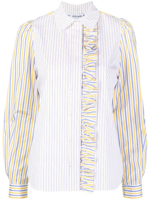 Dice Kayek ruffled stripe shirt