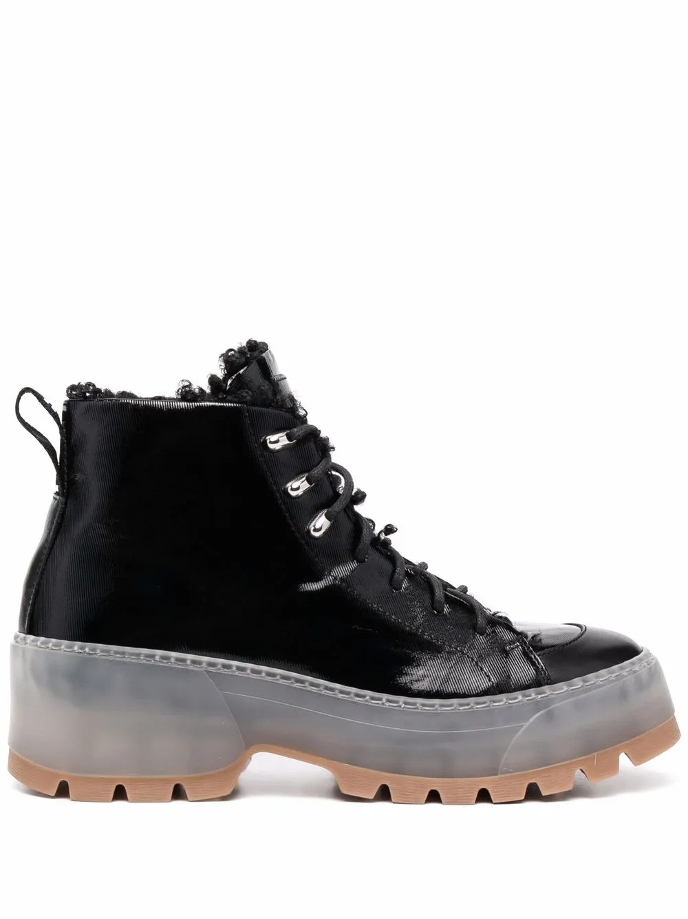 

HUGO lace-up ankle leather boots - Black