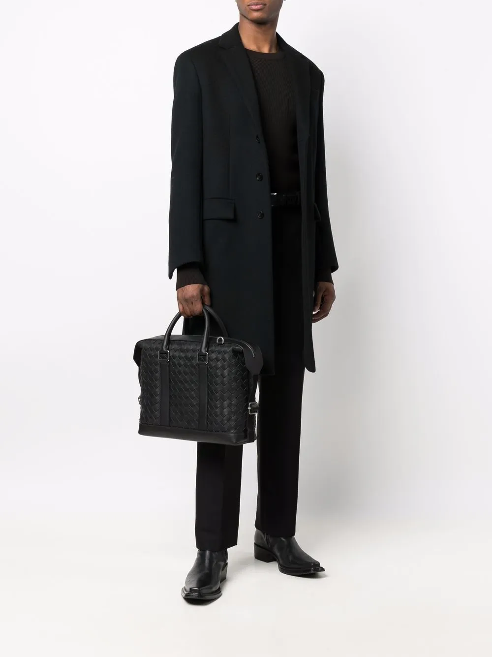 фото Bottega veneta сумка-тоут с плетеной отделкой