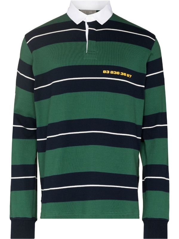 VTMNTS barcode-print Striped Polo Shirt - Farfetch
