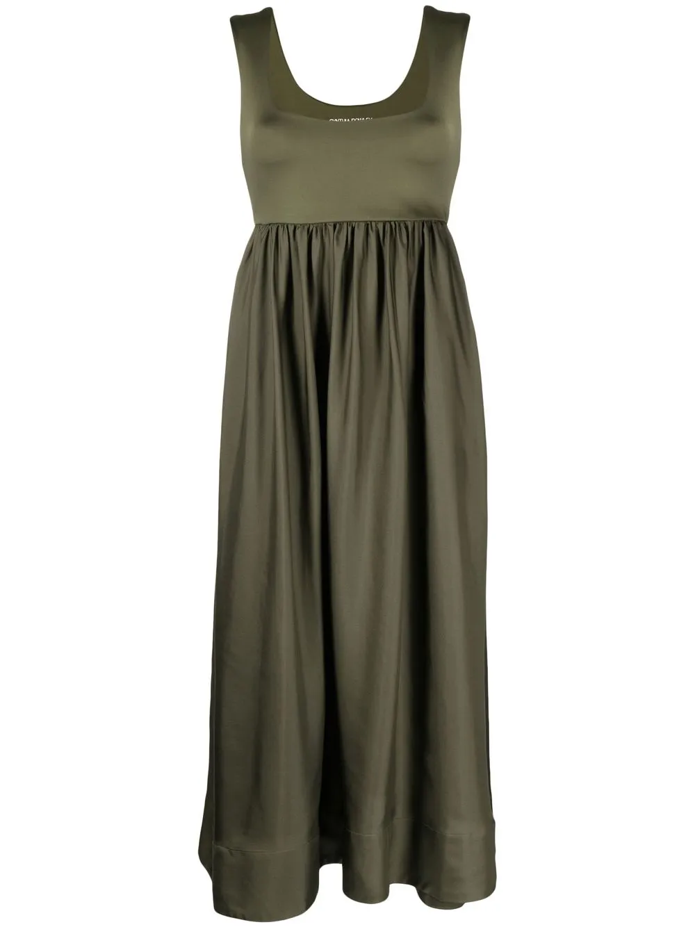 

Cynthia Rowley vestido midi con detalle fruncido - Verde