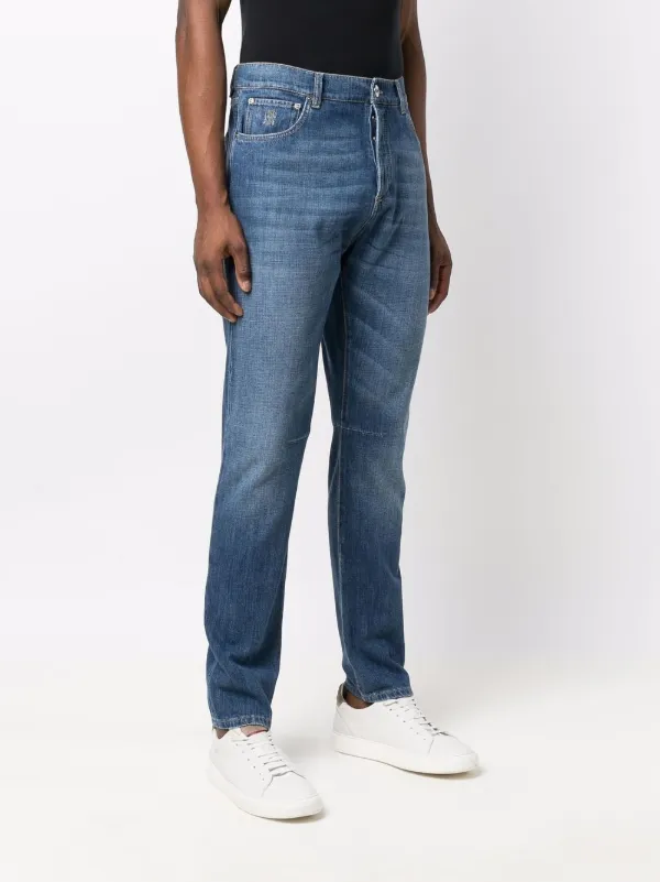 デニム・ジーパン BRUNELLO CUCINELLI LIGHT BLUE COTTON DENIM Lightweight denim trousers for Man in Light Blue Denim