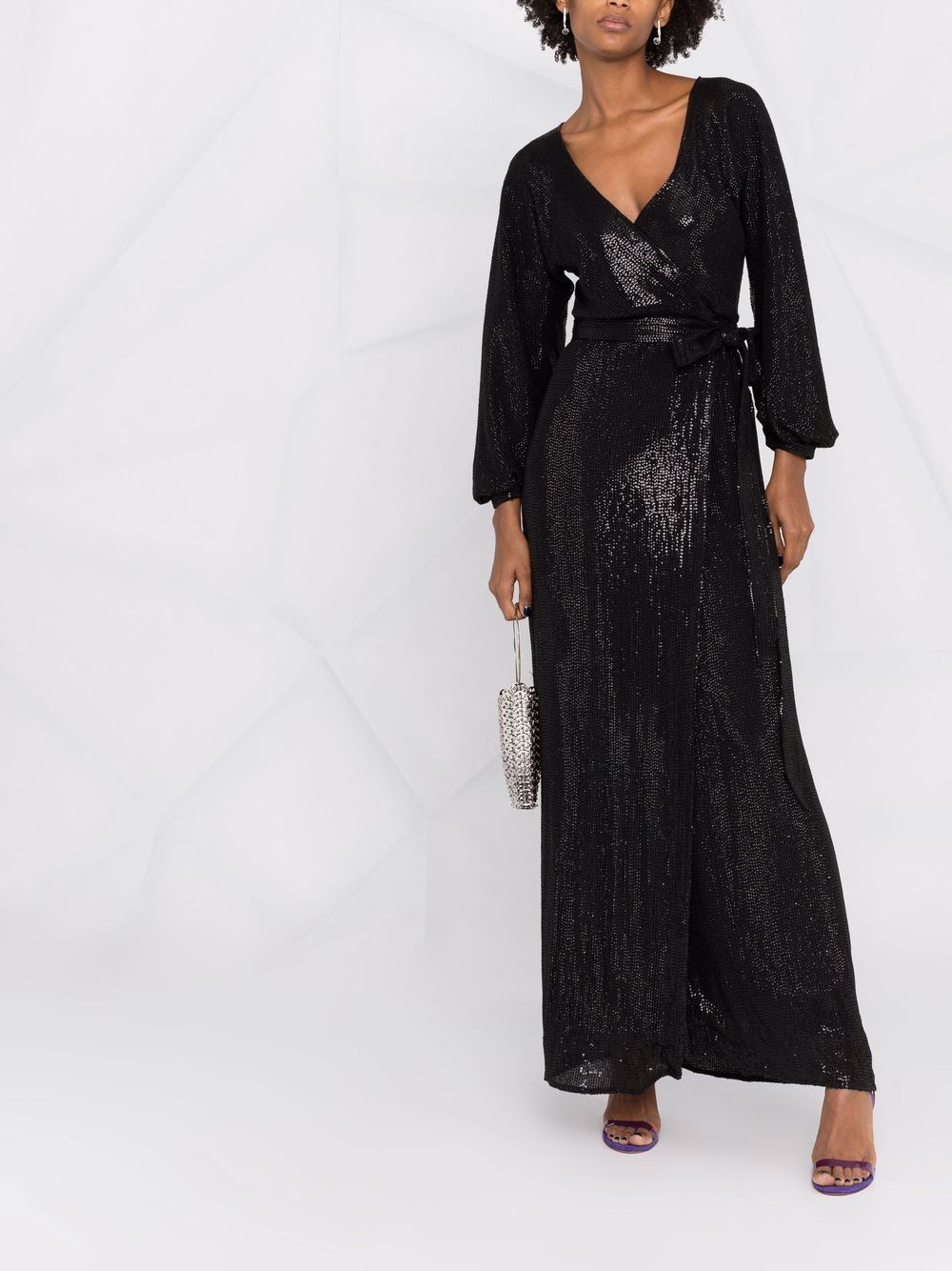 Shop Maria Lucia Hohan Sabrina Embellished Wrap Dress In Black