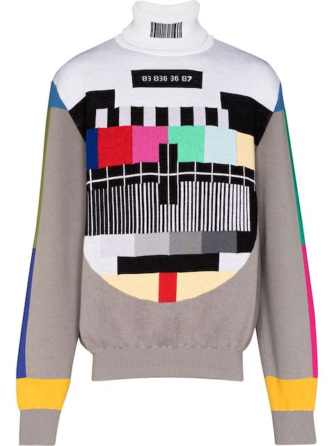 VTMNTS Rollkragenpullover mit Barcode-Motiv