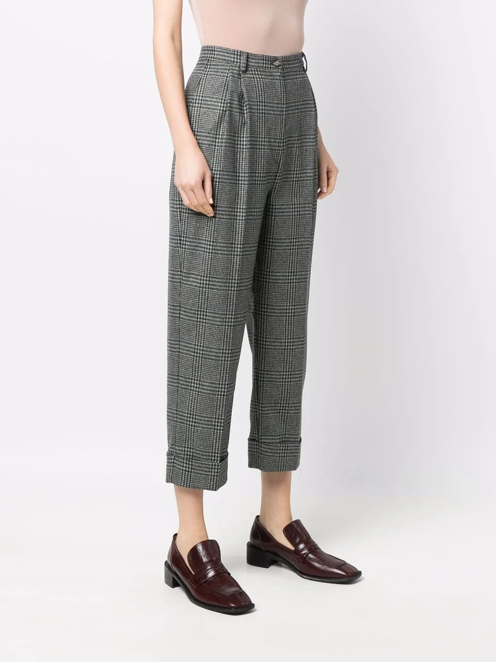 фото Hebe studio укороченные шерстяные брюки в клетку