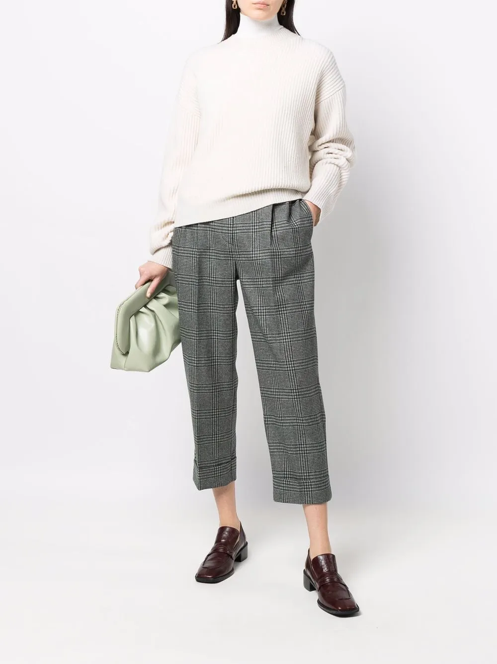 фото Hebe studio укороченные шерстяные брюки в клетку
