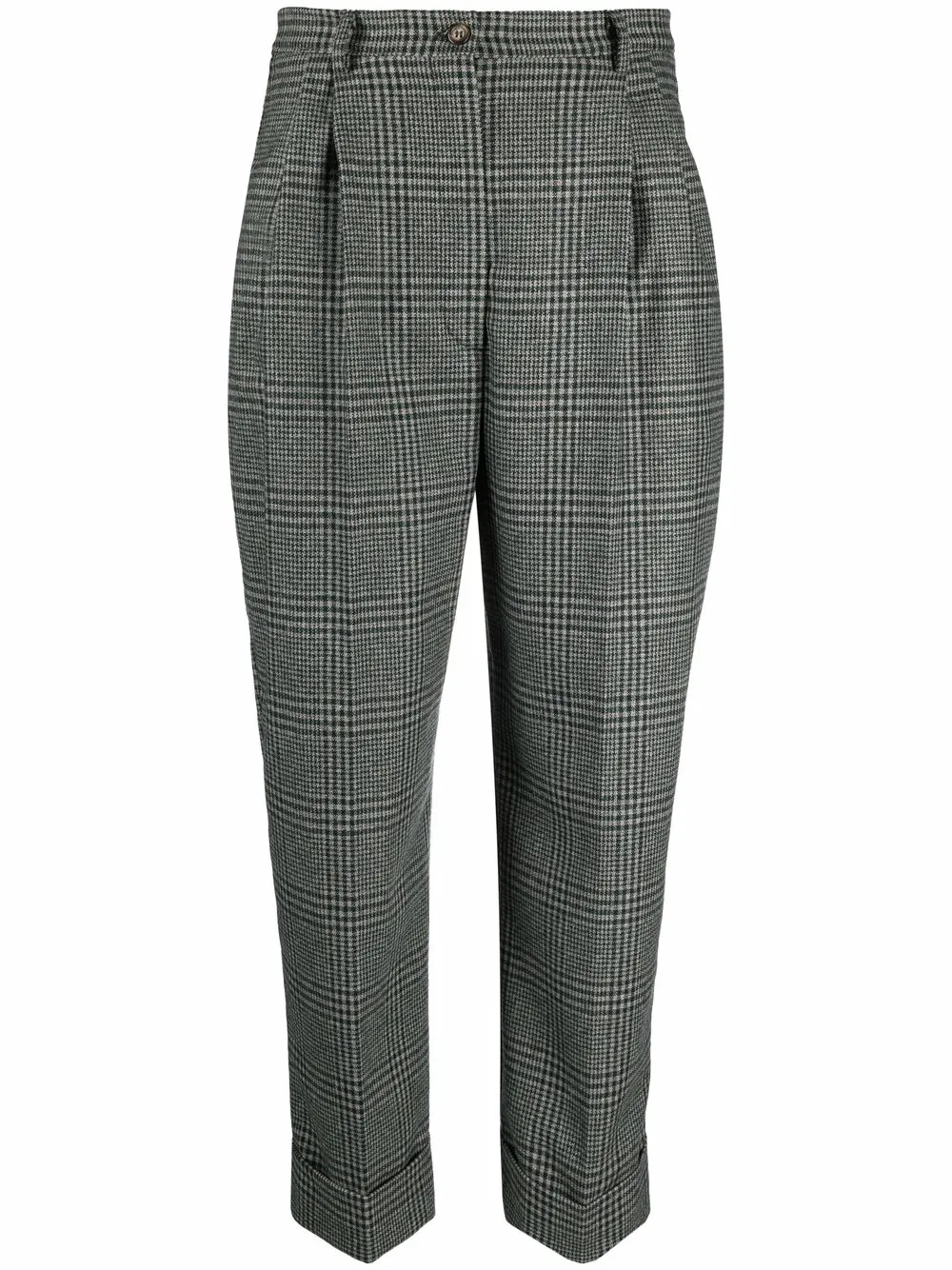 фото Hebe studio укороченные шерстяные брюки в клетку