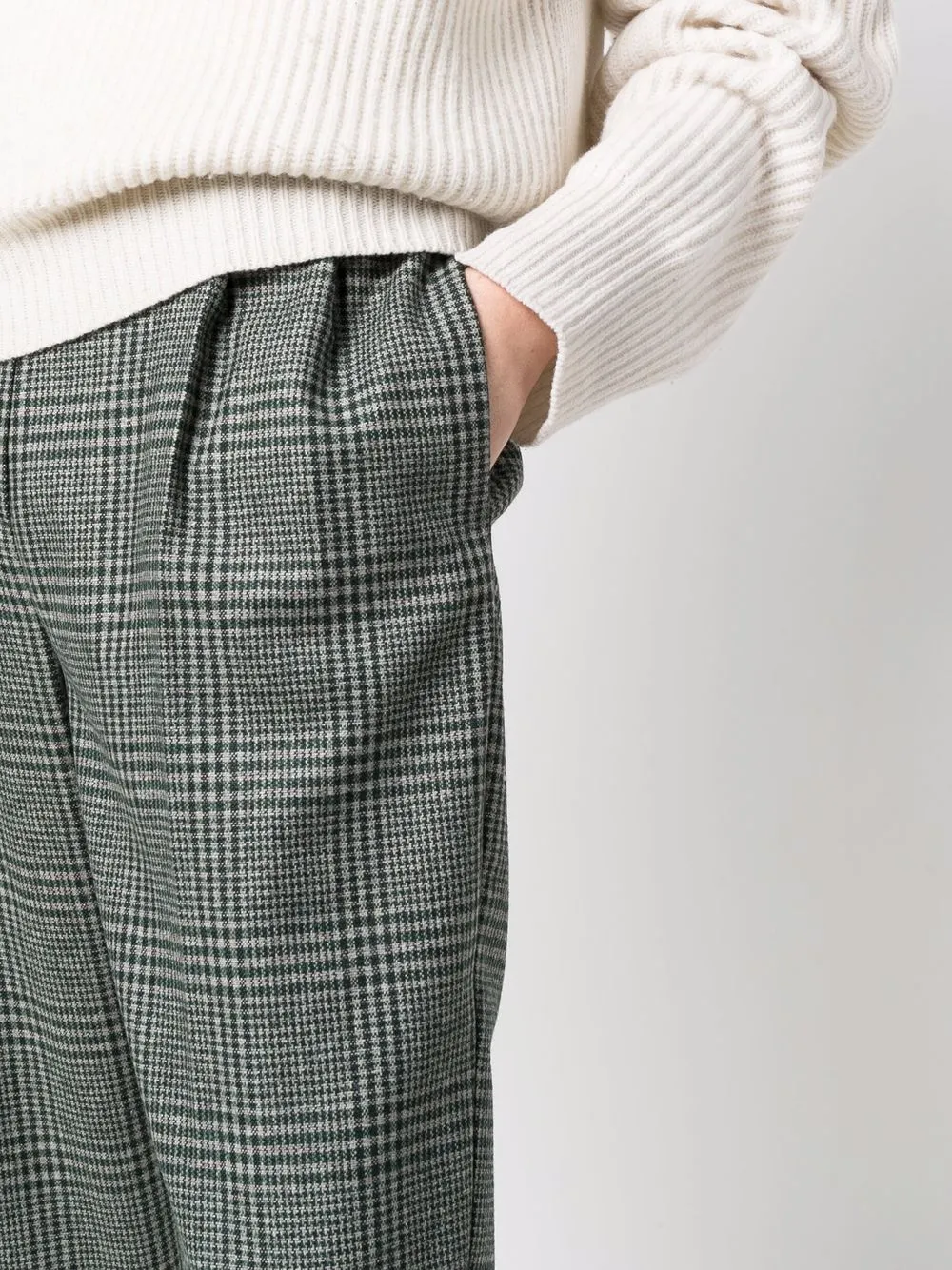 фото Hebe studio укороченные шерстяные брюки в клетку