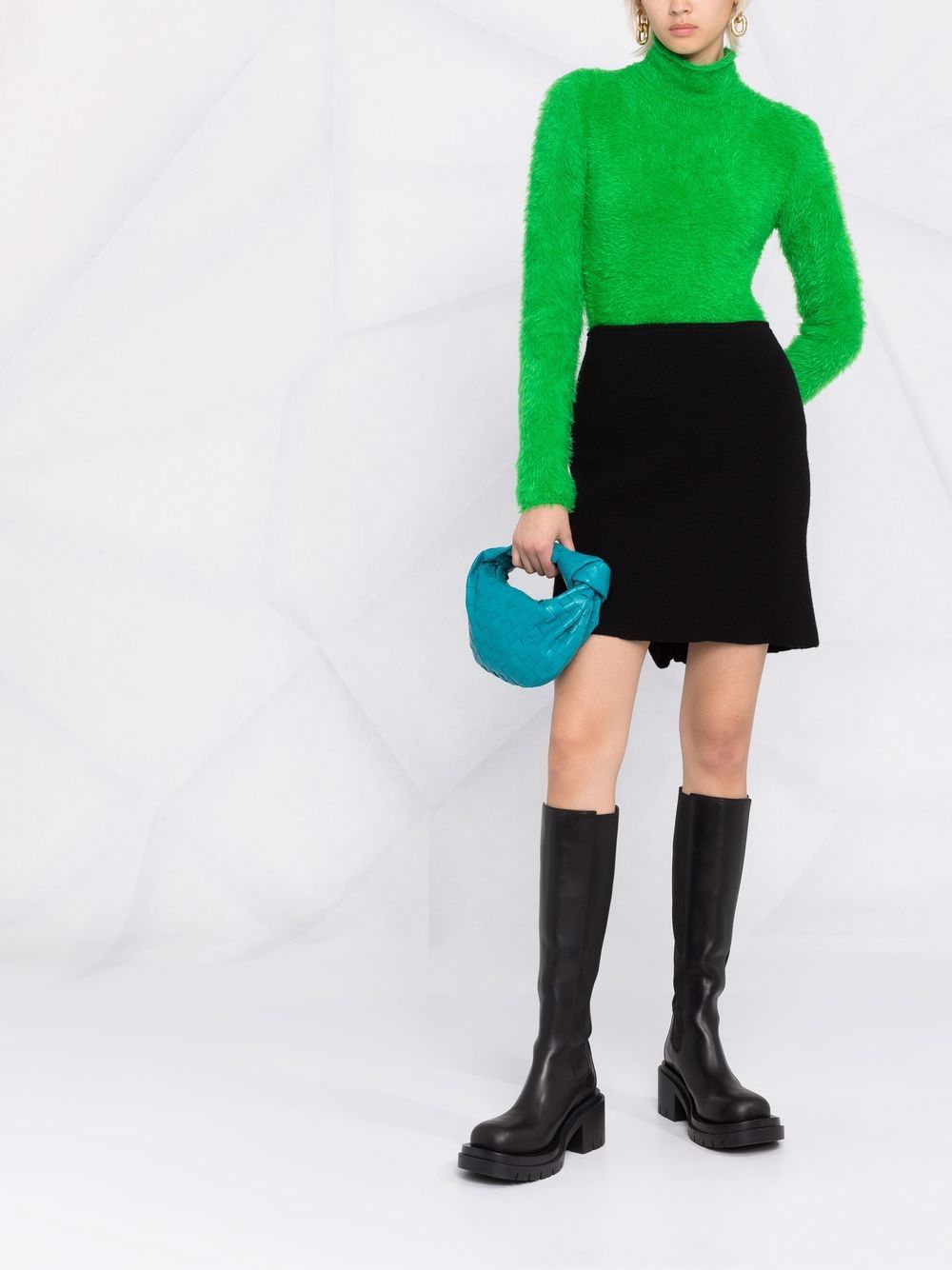 Bottega Veneta Mini-rok met geplooid detail - Zwart