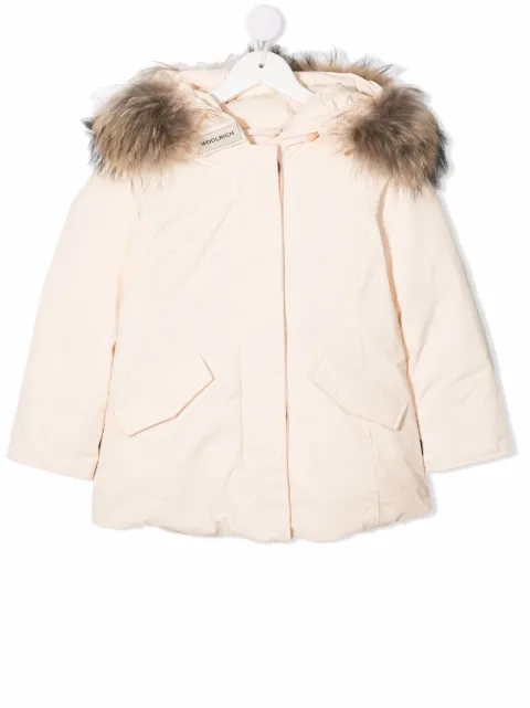 Woolrich Kids faux-fur trimmed puffer jacket