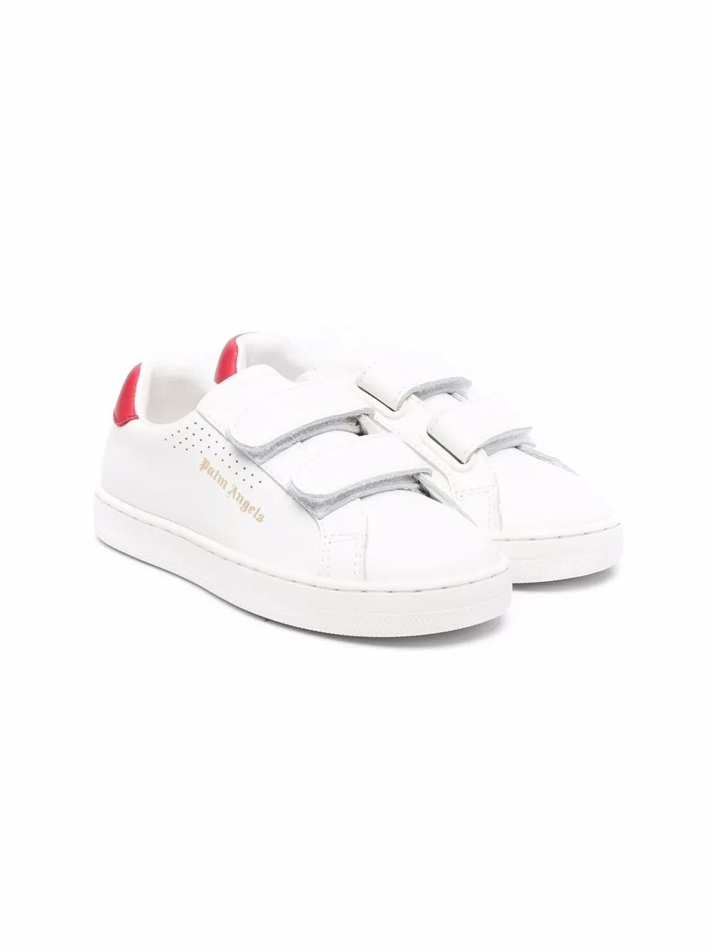 Palm Angels Kids logo-print touch-strap sneakers White
