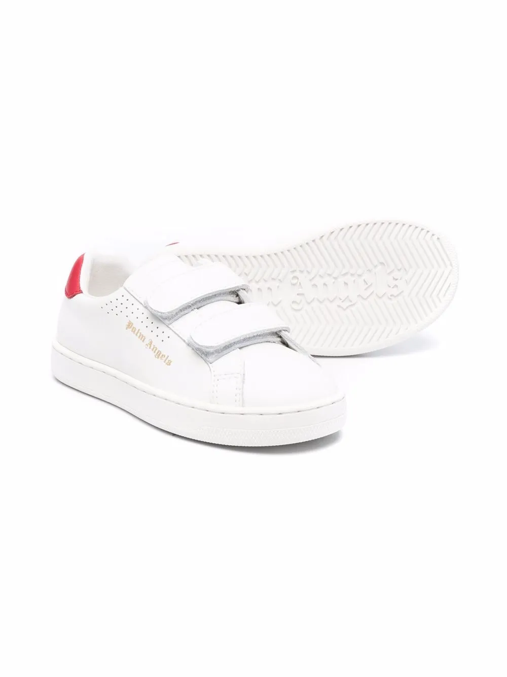 Palm Angels Kids logo-print touch-strap sneakers White