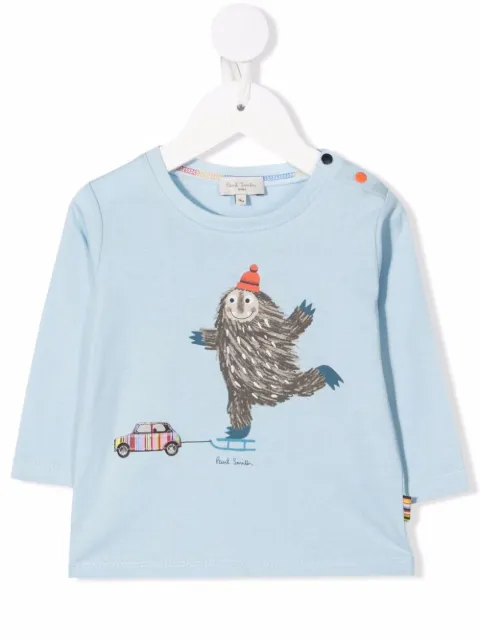 Paul Smith Junior Camiseta de algodão orgânico com estampa gráfica