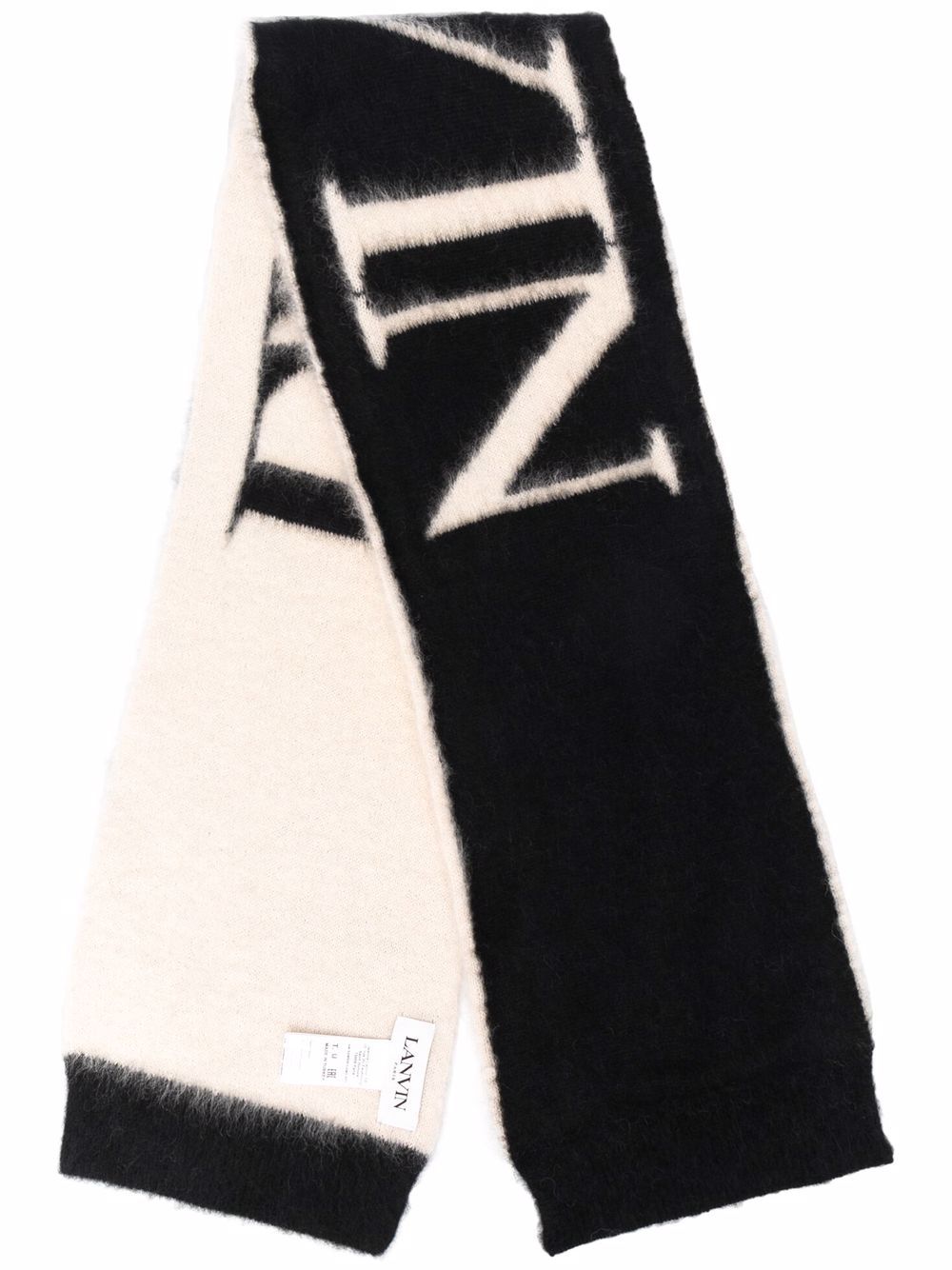 фото Lanvin двусторонний шарф вязки интарсия с логотипом